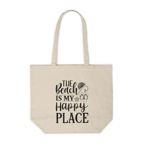 The Beach Is My Happy Place Custom Tote Bag - Picture 4 of 4